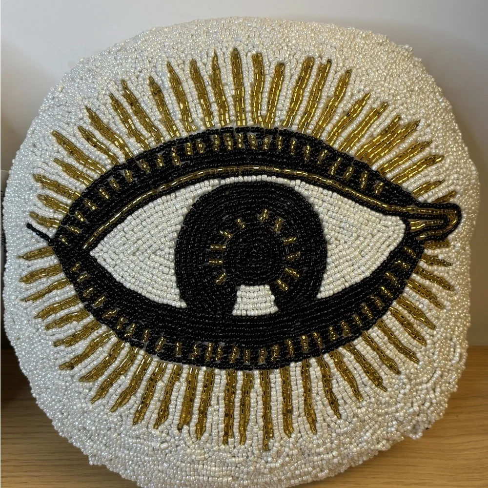 MT Jones Beaded Eye and Moth Decorative‎ Pillows